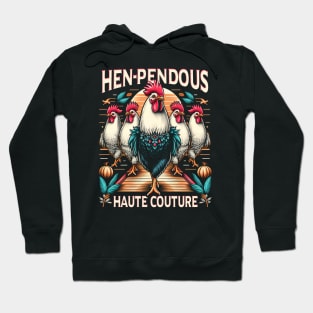 Hen - pendous Haute Couture, Chickens strutting on the catwalk Hoodie